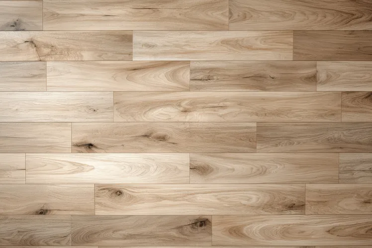 Wide wood-look plank flooring with natural grain